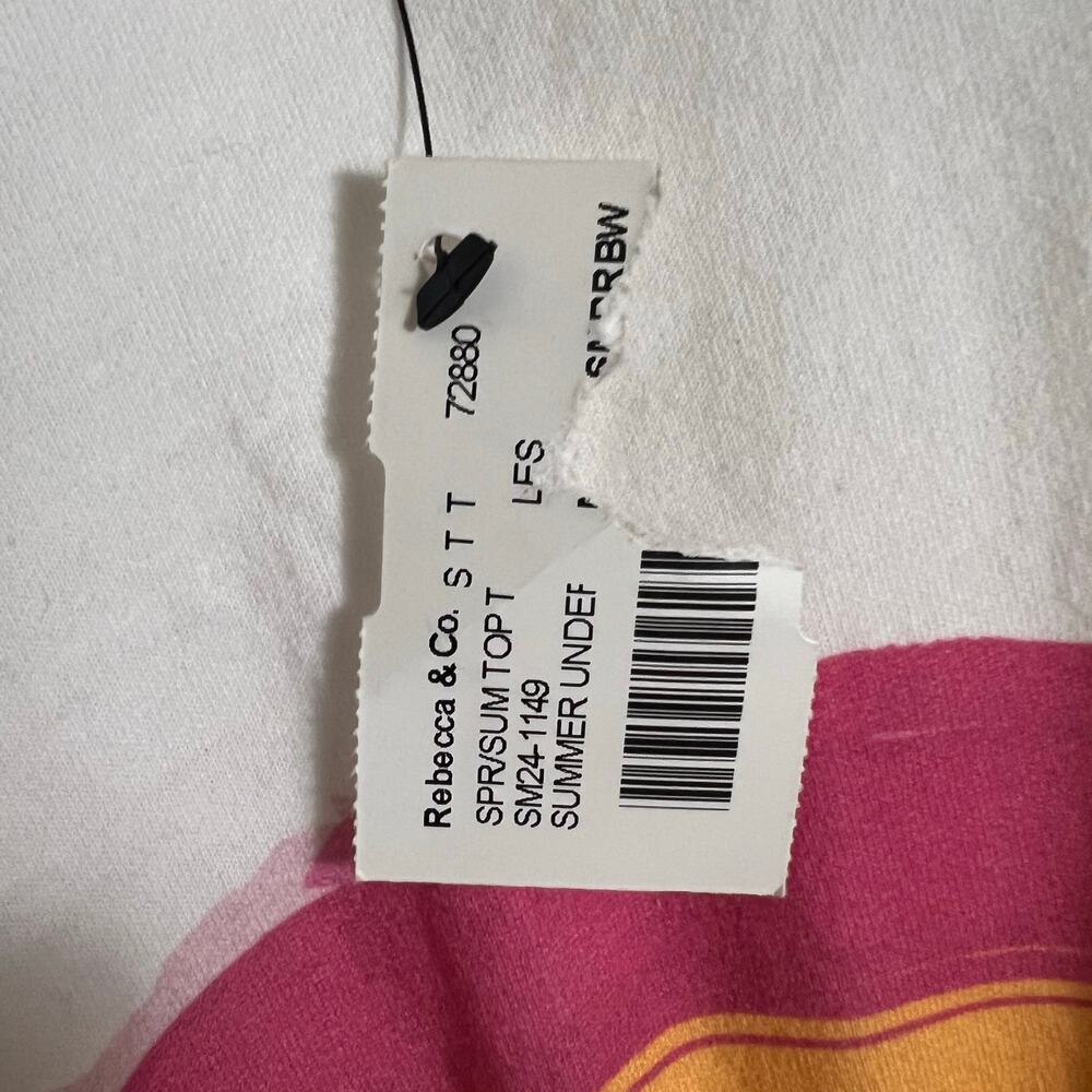 NWT Le Superbe Summer Under The Rainbow Cropped White Tee Size Medium - Picture 8 of 10